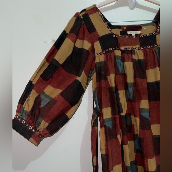 Umber & Ochre Devi Peasant Dress in Blocks NWOT - Picture 9 of 14